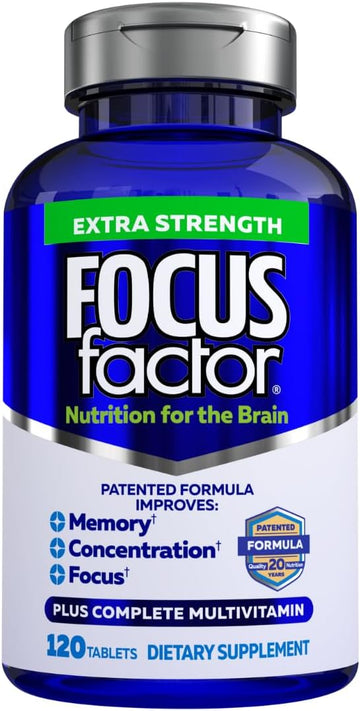 Focus Factor Extra Strength – Brain, Memory & Focus Supplement – 120 Count