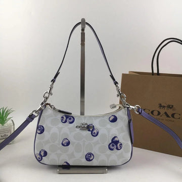 COACH CR292 Teri 2way Shoulder Signature Canvas Blueberry Print Outlet Japan