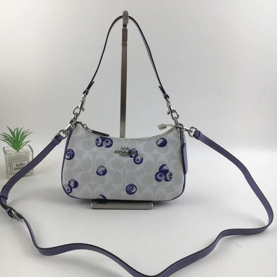 COACH CR292 Teri 2way Shoulder Signature Canvas Blueberry Print Outlet Japan